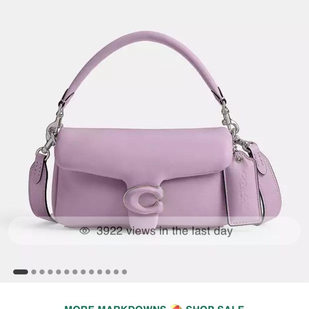 NWT light violet coach pillow tabby shoulder bag